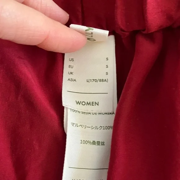 LILYSILK Women's Red PJ Set, (Small) - Picture 5 of 7